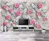 Photo 3D papier peint personnalisé 3d peintures murales papier peint Rose Diamant 3D salon TV Fond Wall Sticker Décoration pepel de parede