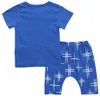 Crianças Roupas de Bebê Meninos Conjuntos de Roupas de Verão Meninas Carta Tops de Manga Curta Estrela Haroun Shorts Ternos Moda T Shirt PP Calças Roupas B5028