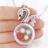 Silver Angel wings guitar Sea turtles Memory 8mm Pearl Beads Magnetic Glass Floating Locket Pendant Necklace Pearl Cage Locket