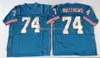 Hommes pas cher Oiler Vintage Football 34 Earl Campbell 9 Steve McNair 74 Bruce Matthews 1 Warren Moon cousu rétro bleu blanc maillots5301597