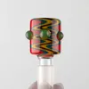 Wholesale 14mm and 18mm Male glass bowl With Wig Wag Colored Hookahs Piece For Bongs Water Bong Oil Rigs