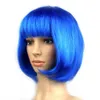 Size: adjustable 8color Select color and style 1pc Synthetic Women's Bob Wig Short Straight Bangs Full Hair Wigs Anime Cosplay Party