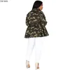 Plus Storlek Vinter Lady Jackor Coats Kvinnor Tjocka Jackor Camouflage Print Street Sashes Använd full ärm Beskuren Fall Coat GL8860