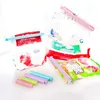 Matförseglingsklipp Candy Färg Sealer Mat Förvara Färsk Plastklämma 12st / Pack Snack Bag Sealing Clamp