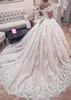 2020 Ball Gown Abiti da sposa Off the Shoulder Maniche corte Applique in pizzo Corsetto Indietro Cappella Treno Maternità Abiti da sposa Taglie forti