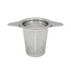 Tea strainer basket stainless steel tea filter with lid fine mesh double ear handle large teapot infuser kitchen tools