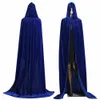 Yetişkin Halloween Kadife Cloak Cape Kapşonlu Ortaçağ Kostüm Cadı Wicca Vampir UK