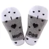 Детские носки младенческой мальчик девочка скольжение напольных носки Sokken Любовь Мама папа письмо носки Мягкие удобные носки