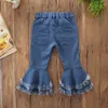 Ins Baby Girls Flare Trousers Denim Tassels Jeans Leggings Tights Kids Designer Clothes Pant Fashion Children Clothes RRA19491779429