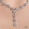 15049 Collana di gioielli da sposa economici Collana in lega placcata Strass Perle Set di gioielli in cristallo per la sposa Sposa damigella d'onore 6400055