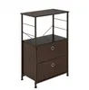 Frete grátis grosso Nightstand 2-gaveta prateleira de armazenamento / cabeceira Dresser / Accent final tabela Peito Brown