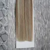 Rechte tape in extensies Menselijk Haar 100% Real Remy Hair Blonde 100G 40pcs 10 tot 24 Inch Tape in Haar Extension Skin Inslag 100% Menselijk Haar