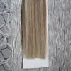 Prosta taśma w rozszerzeniach Ludzkie włosy 100% Real Remy Hair Blonde 100G 40 Sztuk 10 do 24 cali Taśma w Haar Extension Skin Weft 100% Human Hair