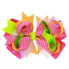 Filles Bow Hair Clips Ruban coloré Big Bow Barrettes Wave Point Printted Rouge Vert Orange Bows Coiffe HHA649