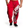 Muskelmän sweatpants fitness träning joggare casual höst bomull sweatpants mode streetwear byxor män elastisk sport midjeband