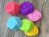 500pcs/lot Fast shipping 5cm Rose Flower Cake Mold Pudding Grade Silicone Cake Mold Cupcake Mold Baking Mould Bakeware