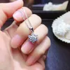 [Meibapj] Top Quality Moissanite Gemstone Snowflake Pingente Colar Para As Mulheres Real 925 Solid Silver Fine Jewelry
