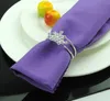 100 pcs/lot argent couronne serviette boucle métal multicouche porte-serviette ronds de serviette pour hôtel mariage banquet table décoration SN2809