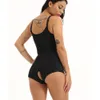 Vrouwen Postpartum Bodysuit Shapewear Open-Crokant Spandex Kant Body Shaper Afslanken Ondergoed Herstel Taille Corset Gordel Black Kaki