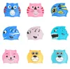 Söt Kids Silicone Swim Cap Swimming Pool Tecknad Fisk Katt Kepsar Vattentät Kids Öron Skydd Gummi Hat Roliga Boys Girls Shark Animal Kepsar