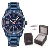 Nowa luksusowa marka NaviForce Mężczyzna moda Watches Waterproof Waterproof Quartz Watch Męski Zegar z zestawem pudełkowym dla Masculi2185 Relogio2185
