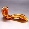 Black Smoke Pipe High boron silicon high temperature resistant glass hand blown tobacco special glass pipe 4 color for choose