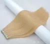 pu tape in hair human hair extension silky straight 100 remy skin weft hair 60 platinum blonde party style free