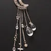 Nieuwe Charmante Crystal Moon Haar Clip Tassels Lange Haaraccessoires Femme Bijoux Goud / Zilver / Rose Goud / Brons Kleur Freeshipping