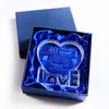 40th Anniversary Wedding Gifts A Heart Shape Crystal Ornament Laser Engraved Memorable Souvenir Presents For Wife Or Husband