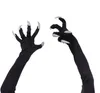 GORĄCE Halloween długie paznokcie rękawiczki z duchami hollowen cosplay długa wydajność rekwizyty na występy ubrania paw rękawice terror czarny