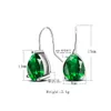 6 Pares Luckyshine Nova Gota De Água Verde Cristal Zircão Brinco Sliver Para As Mulheres Oscila o Brinco