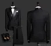 Costumes pour hommes Tuxedos de marié noir revers châle coupe ajustée marié vêtements de cérémonie meilleur costume pour hommes pour les mariages (veste + pantalon)