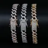 Bracciale Hip-Hop da uomo Hip Hop CZ Bracciali a catena cubana Miami lunghi 7 8 pollici Gioielli rock maschili