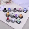 Exotic Acrylic Stone Water Drop Piercing Earrings Metal Bib Design Women Stud Earrings Christmas gifts Fashion Jewelry