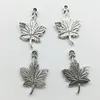 100st/lot Maple Leaf Berlocker Hängen Retro Smycken Tillbehör DIY Antik silverhänge För Armband Örhängen Nyckelring 23*15mm