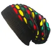 Rasta Slinky Beanie Knitting Beanie de lã Baggy Slouchy Inverno Quente Crânio Caps Chapéus