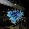 Lamps Blue Nordic Murano Ceiling Decor Chandeliers with LED Lights 100% Hand Blown Modern Glass Chandelier