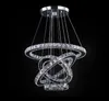 Moderne Home Decor 4 Ringen Luster Plafondverlichting Ronde Kristal Opknoping Lampen Woonkamer Keuken Slaapkamer LED Kroonluchter Verlichtingsarmaturen