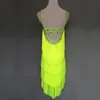 Vestido de baile latino de lujo con borlas de diamantes, ropa de actuación para mujeres y niñas, disfraces de competición de salón de baile