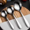 SS304 Ze Stali Nierdzewnej Tea Spoon Nowy Design Okrągły pogłębianie Lodowej Scoop Zupa Karmienie Dzieci Hotel Kuchnia Silvery Flalateware