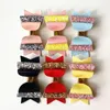 패션 12pcs 사랑스러운 여자 Pu-Leather Glitter Patchwork Big Bowknots 10.5cm 헤어 핀 귀여운 아이 핑크 옐로우 헤어 액세서리 도매