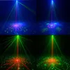 Illuminazione laser DJ Disco Stage Party Lights Funzione di tempo del proiettore a LED attivata dal suono con telecomando per Natale Hallowee318F