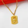 Colliers pendentif rock en or 18 carats creux dragon dominateur personnalité rugueuse bijoux de créateur pour hommes hip hop chaîne à maillons cubains N301c