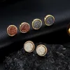 Nieuwe Hars Druzy Stud Oorbellen Voor Vrouwen Eenvoudige Cirkel Stone Gold Earring Vrouwelijke Mode Sieraden Gift In Bulk