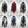 selling Autumn Winter women's high collar shawl Large-yard classic checked cloak fashion Loose Bat Poncho T9B001