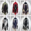 Verkauf Herbst Winter frauen hohe kragen schal Große-hof klassische karierten mantel mode Lose Fledermaus Poncho T9B001