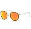 Novos óculos de sol redondos 55mm quadro de metal mulheres homens designer moda óculos de sol eyewear para senhoras espelhadas uv400 4s82 com casos