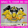 Einspritzung für Suzuki Srad TL 1000 R TL1000R 98 99 00 01 02 03 16HM.0 TL1000 R TL 1000R 1998 1999 2000 2001 2002 2003 Verkleidung, glänzend schwarz