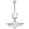 Lovery Anti Allergic 18K White Gold Plated Diamond Anglel Wings Belly Ring for Sexy Gilrs Women Drop Shippping