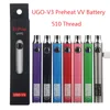 Authentic UGO-V II 2 battery 510 Thread Vape Pen UGO V3 Variable Voltage Preheat Kits EVOD eGo Micro USB Passthrough cartridge ecigs